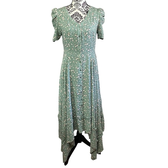 JessaKae Collection Asymmetrical Button-Front Short Sleeves Dress Sz-Large - Picture 1 of 5